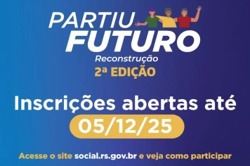 Barra do Rio Azul informa: inscrições abertas para o Programa Partiu Futuro – 2ª Edição 2025