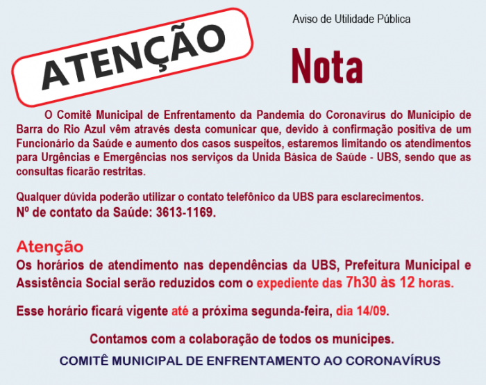 Aviso de Utilidade Pública 