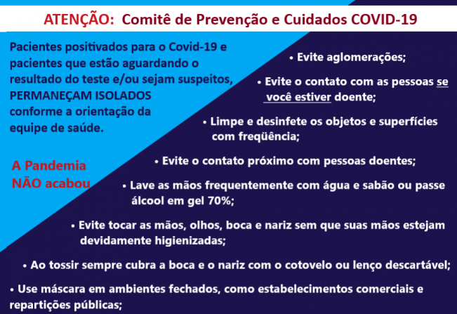 ATENÇÃO: Comitê de Prevenção e Cuidados COVID-19
