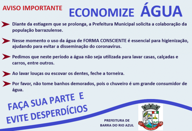 ECONOMIZE ÁGUA