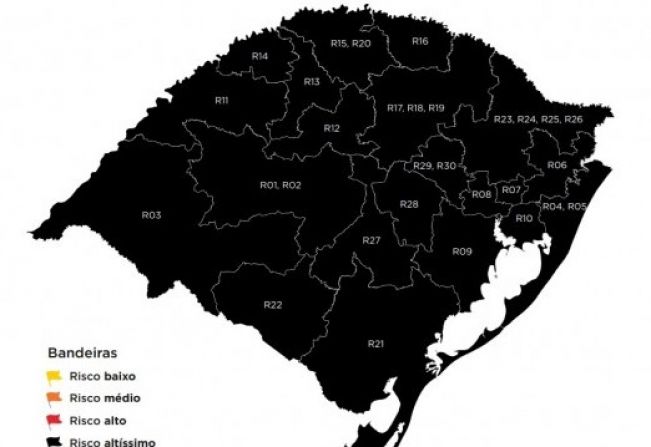 Pela primeira vez, todo o Rio Grande do Sul foi classificado em bandeira preta