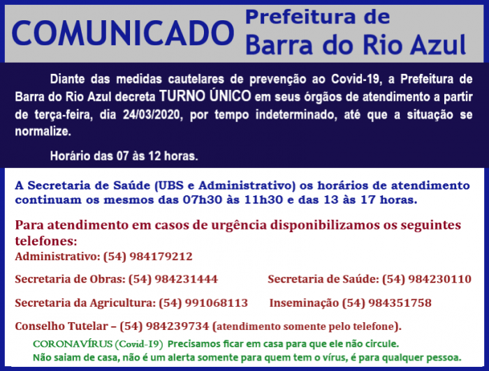 Prefeitura decretou turno único 